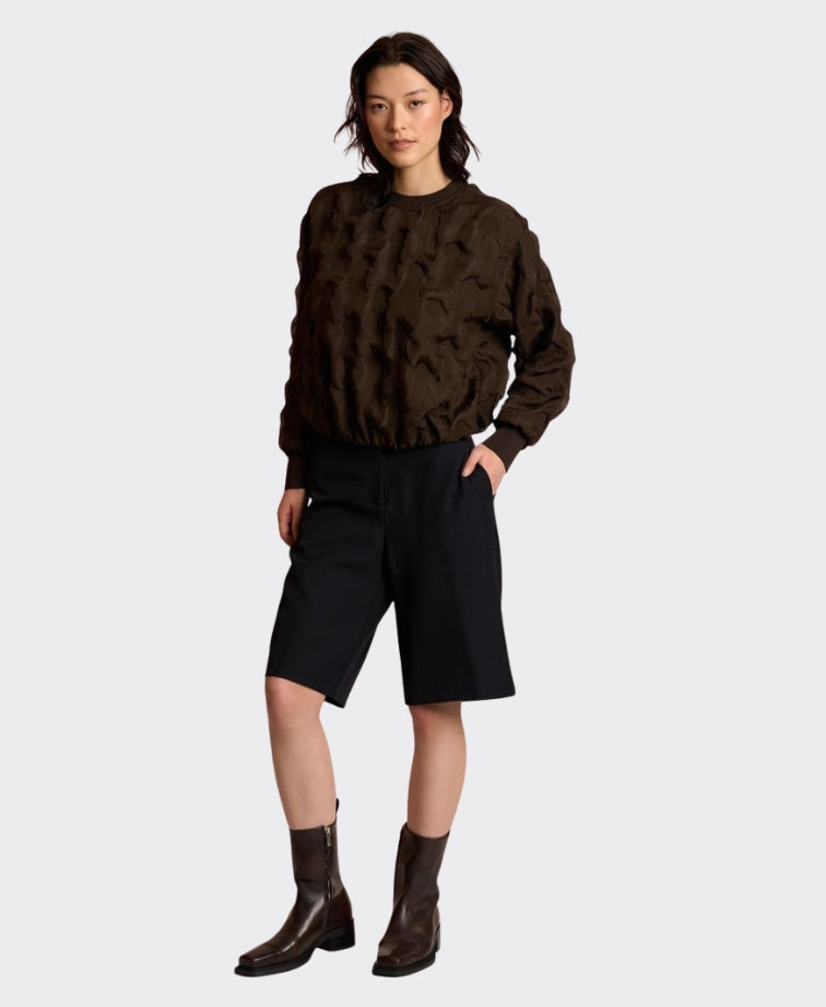 Neris Top Bubble Elastic Hem - Cacao