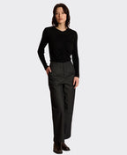 Neris Top Rouched Front Merino - Black