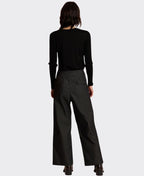 Neris Top Rouched Front Merino - Black