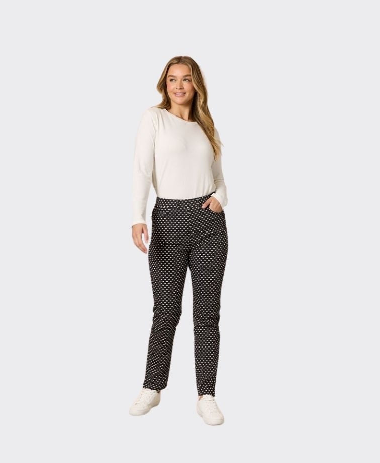 Gordon Smith Pant Bow Tie Print Pullon - Black/White