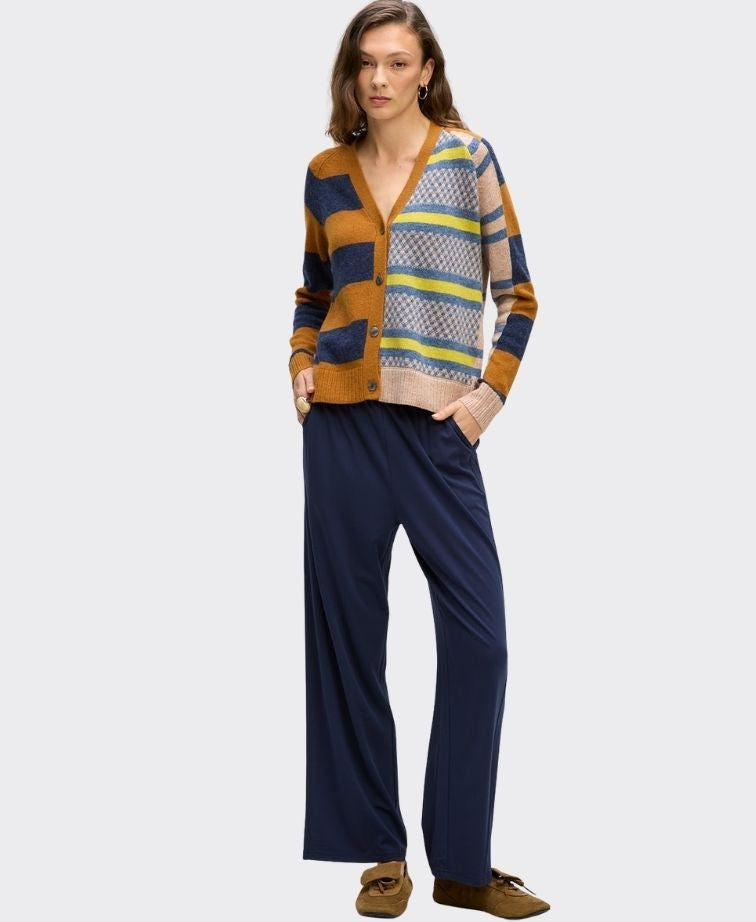 LD + Co Cardi Groove Stripe - Toffee