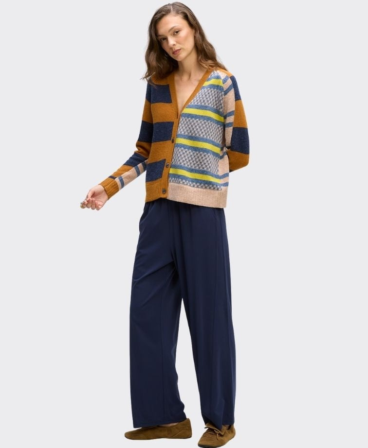 LD + Co Cardi Groove Stripe - Toffee