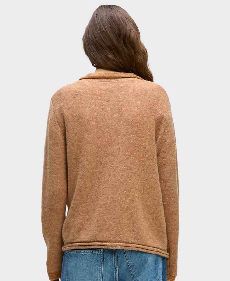 LD + Co Cardi Collared Pocket Trim - Camel