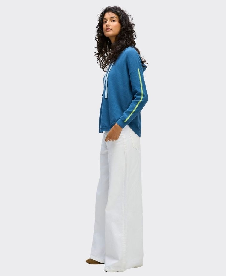 LD + Co Jumper Hooded Contrast Pocket - Indigo