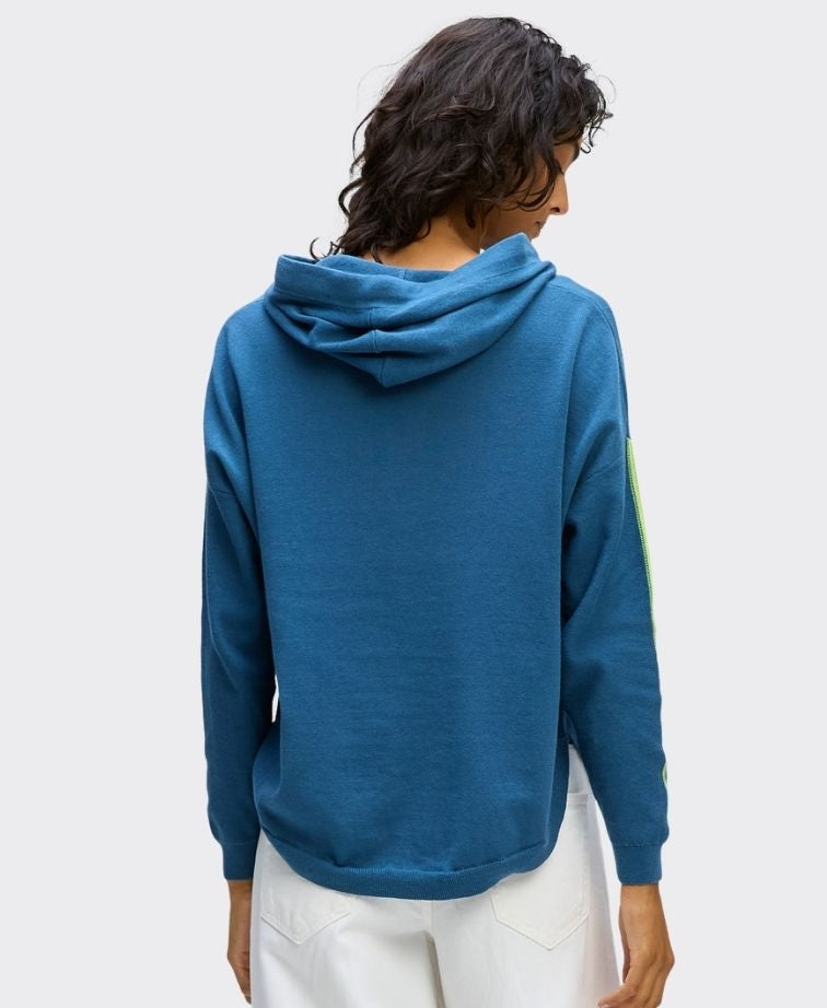 LD + Co Jumper Hooded Contrast Pocket - Indigo