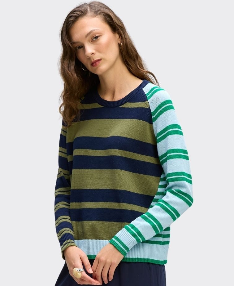 LD + Co Jumper Crazy Stripe Crew - Ink