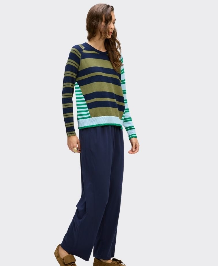 LD + Co Jumper Crazy Stripe Crew - Ink