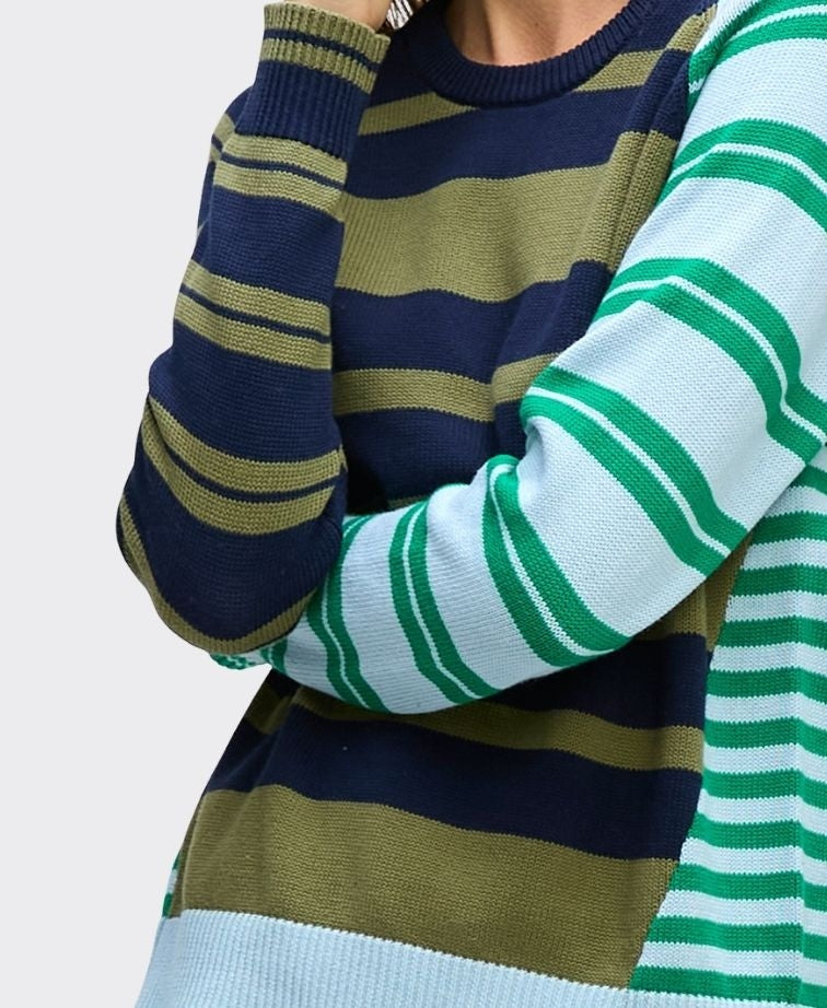 LD + Co Jumper Crazy Stripe Crew - Ink