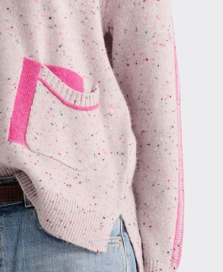 LD + Co Jumper Pocket Detail Raglan Tweed - Peacock