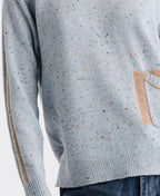 LD + Co Jumper Pocket Detail Raglan Tweed - Sky