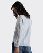 LD + Co Jumper Pocket Detail Raglan Tweed - Sky