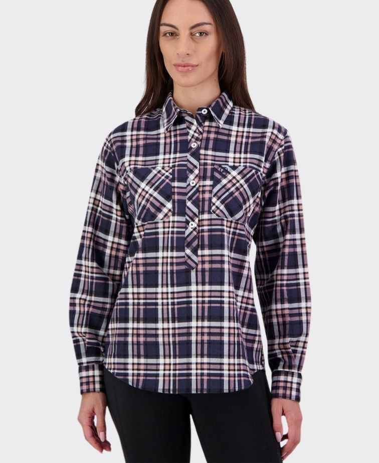 Swanndri Womens Egmont Shirt - Navy Salt