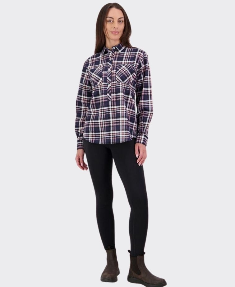 Swanndri Womens Egmont Shirt - Navy Salt