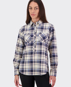 Swanndri Womens Egmont Shirt - Biscuit Navy