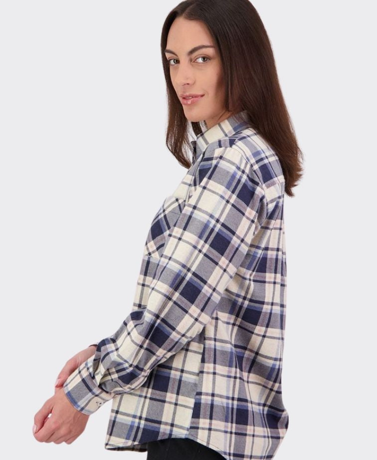 Swanndri Womens Egmont Shirt - Biscuit Navy