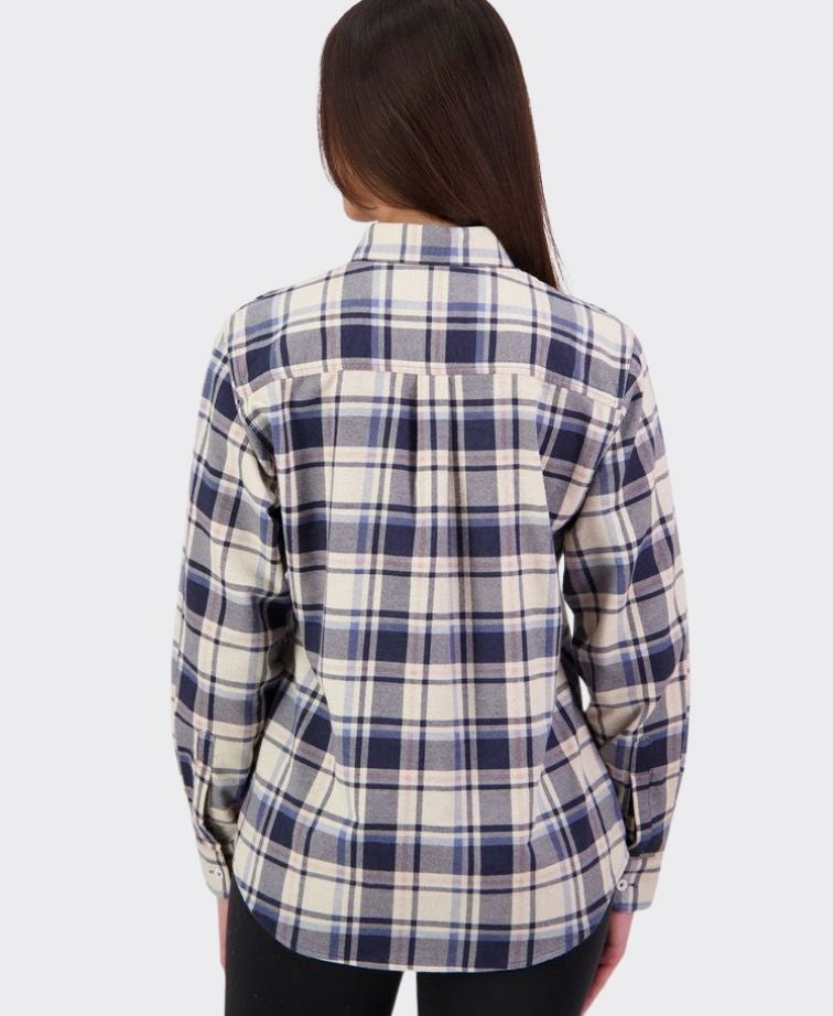 Swanndri Womens Egmont Shirt - Biscuit Navy