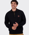 Swanndri Mariner Zip Neck Sweater - Black