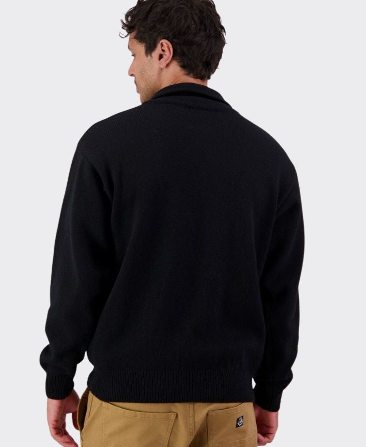 Swanndri Mariner Zip Neck Sweater - Black