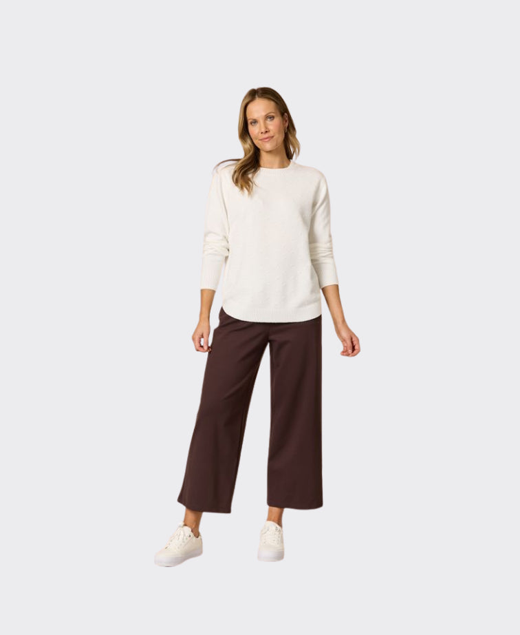Clarity Pant Kimmy Ponti Wide Leg - Coffee