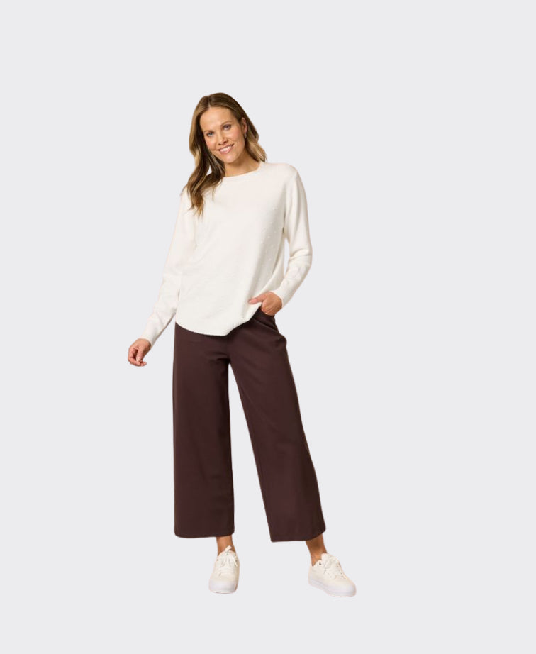 Clarity Pant Kimmy Ponti Wide Leg - Coffee