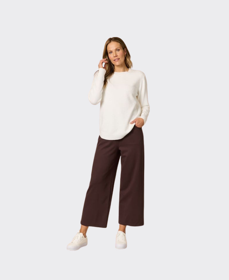 Clarity Pant Kimmy Ponti Wide Leg - Coffee