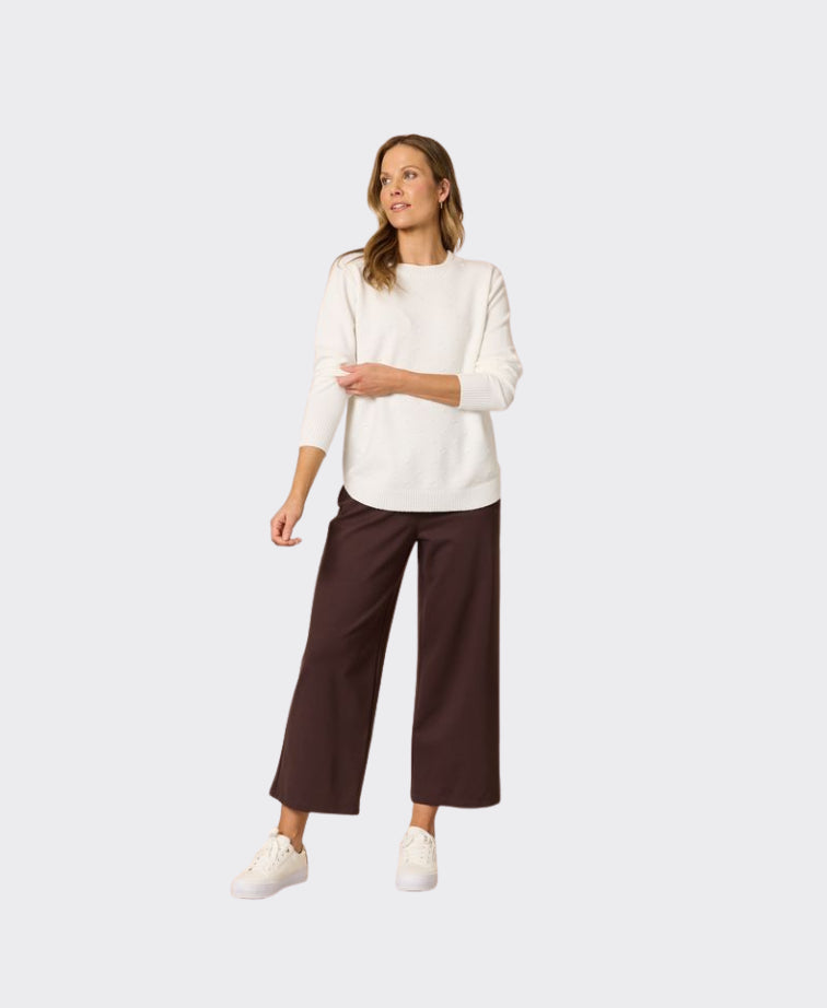 Clarity Pant Kimmy Ponti Wide Leg - Coffee