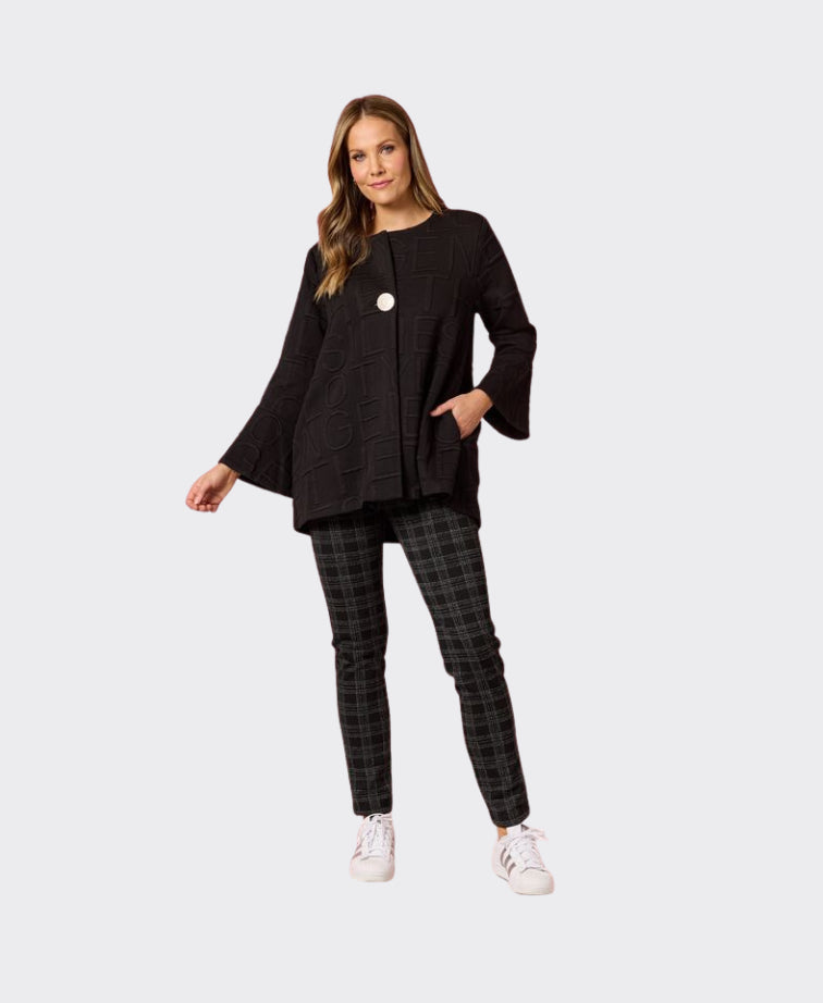 Clarity Jacket Script Swing Embossed - Black