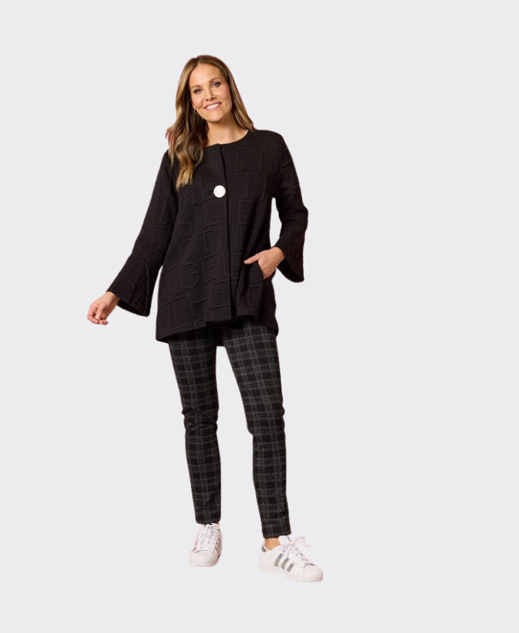 Clarity Jacket Script Swing Embossed - Black
