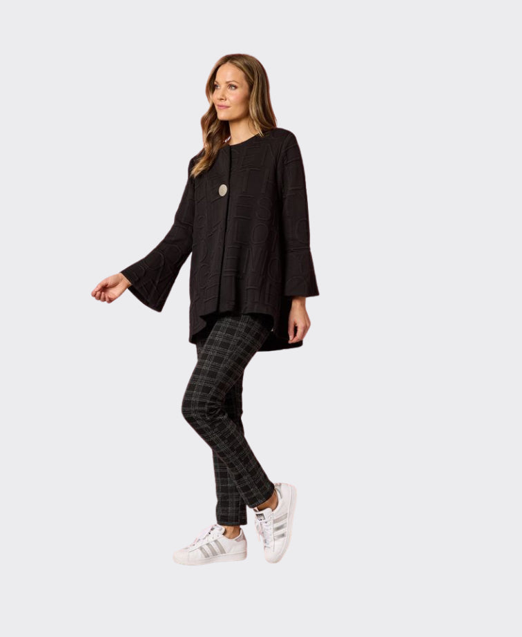 Clarity Jacket Script Swing Embossed - Black