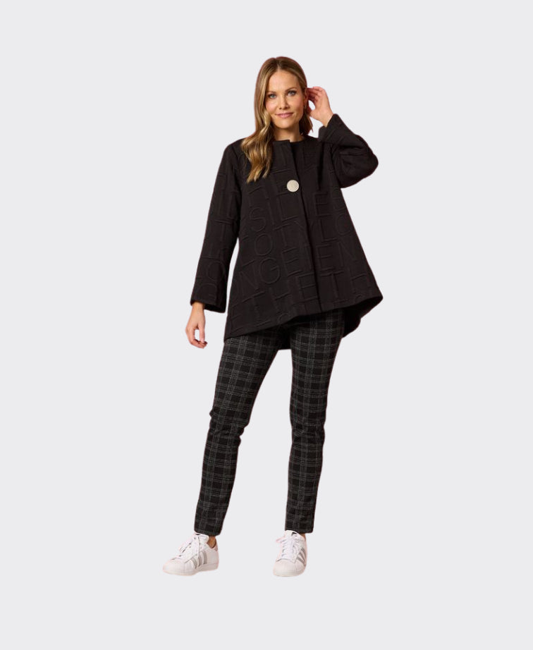 Clarity Jacket Script Swing Embossed - Black