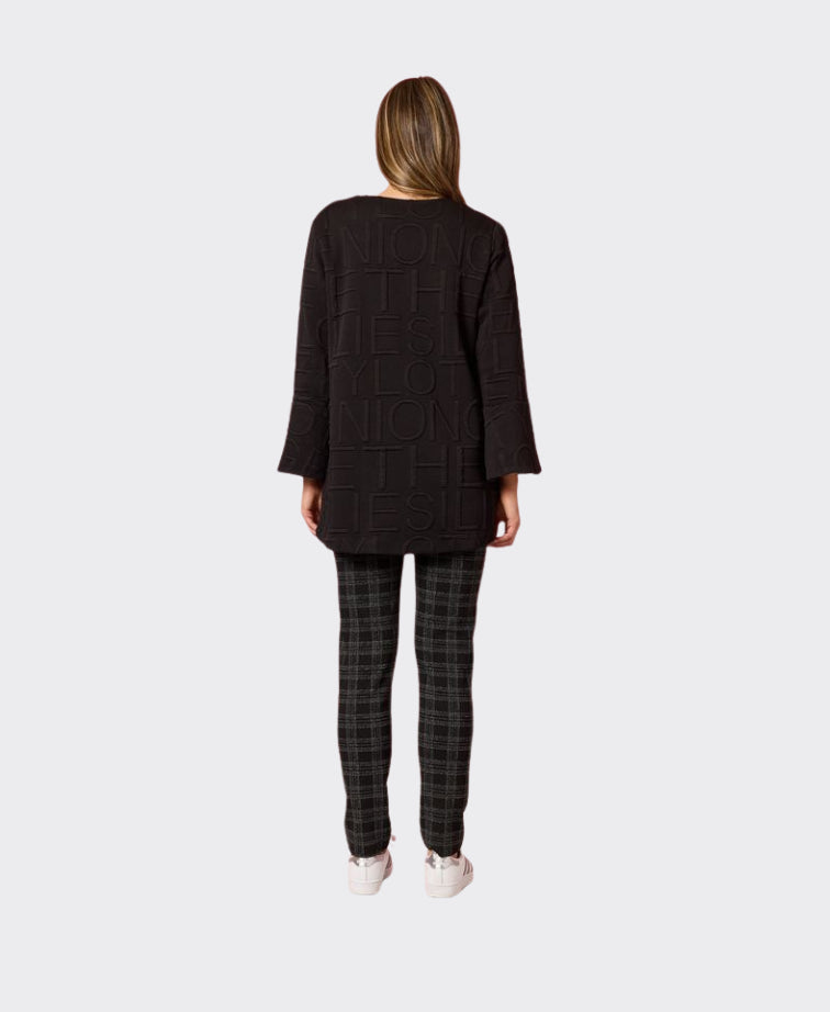Clarity Jacket Script Swing Embossed - Black