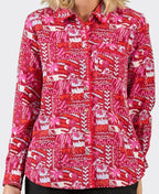 Charlie Jane Shirt Levin Edge Trim - Sea Scape