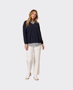 Threadz Top Double Take 2 in 1 Stripe Cami - Navy/White
