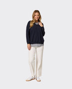 Threadz Top Double Take 2 in 1 Stripe Cami - Navy/White