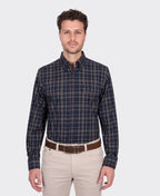 Thomas Cook Shirt L/S Adam 2 Pocket - Navy/Tan