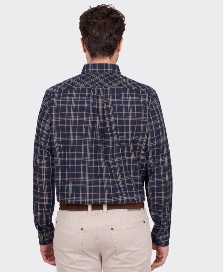 Thomas Cook Shirt L/S Adam 2 Pocket - Navy/Tan