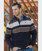 Thomas Cook Sweat Bryan Stripe Rugby - Navy/Dark Tan