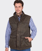 Thomas Cook Vest Marcus Faux Oilskin - Rustic Mulch