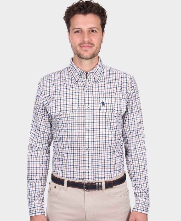 Thomas Cook Shirt L/S Chad 2 Pocket - Navy/Green
