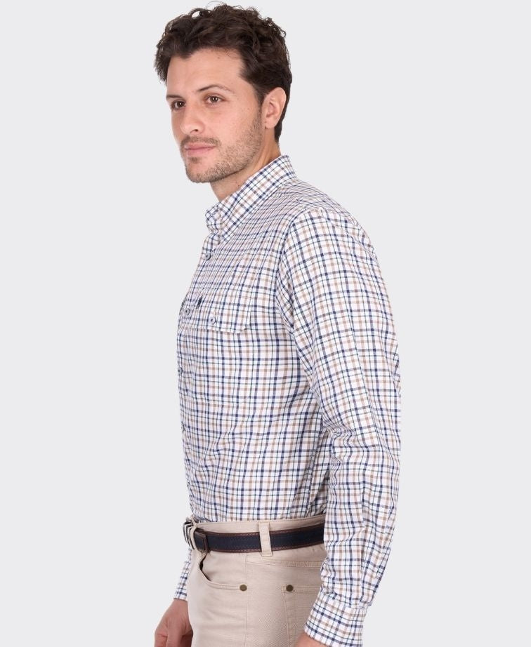 Thomas Cook Shirt L/S Chad 2 Pocket - Navy/Green