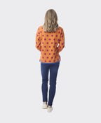Orientique Knit Jumper Reversible Crew - Spot Orange