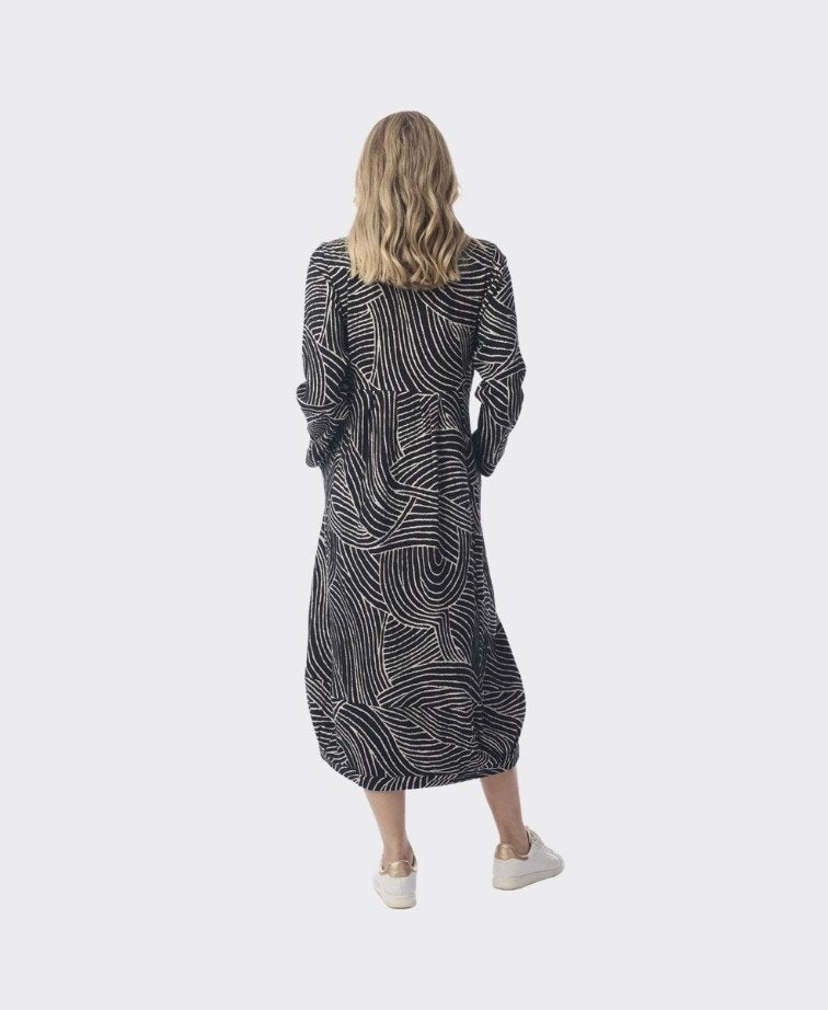 Orientique Dress Yoke/Pleat Benin - Print