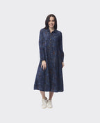 Orientique Dress Midi Collar Button Thru Tabriz - Print
