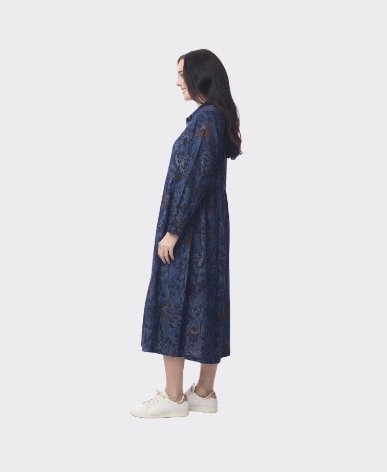 Orientique Dress Midi Collar Button Thru Tabriz - Print