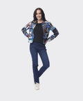 Orientique Jacket Biker Print - Porto Blue