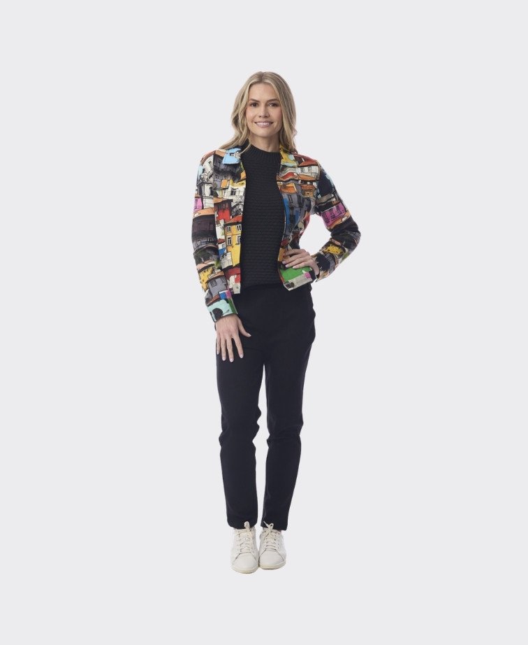 Orientique Jacket Biker Print - Porto Colour