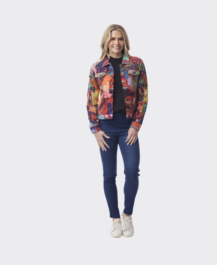 Orientique Jacket Biker Print - Vintage Street