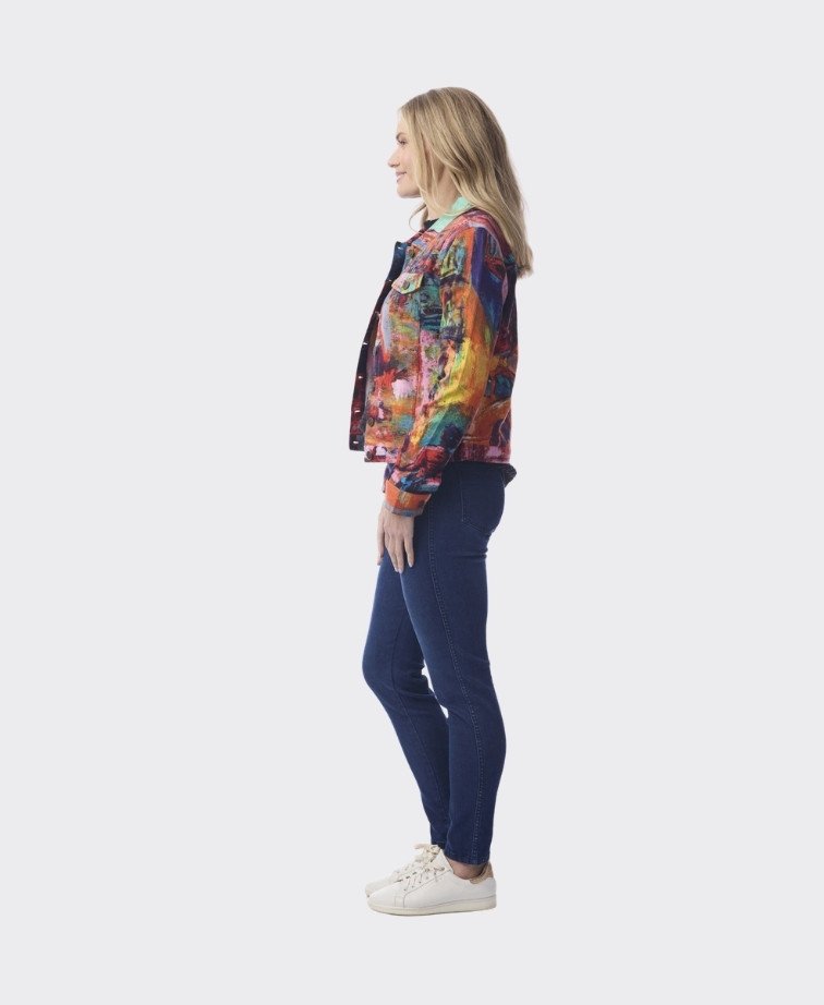 Orientique Jacket Biker Print - Vintage Street
