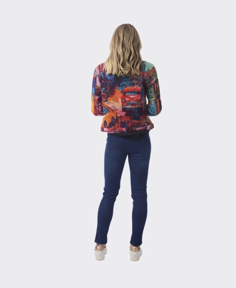 Orientique Jacket Biker Print - Vintage Street