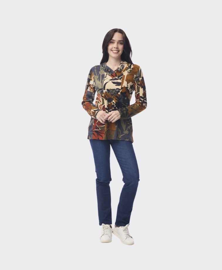 Orientique Top Crossover Neck Dagomba - Print